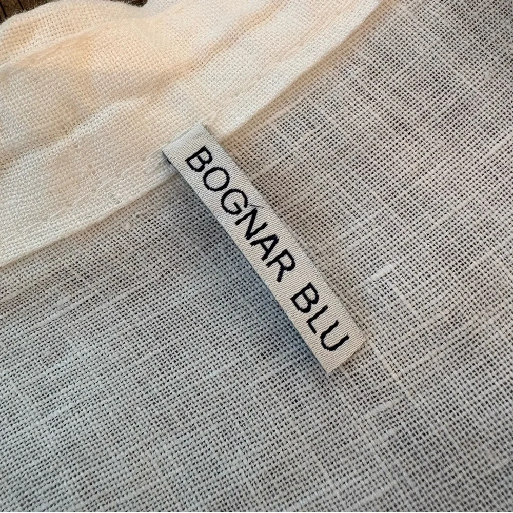 BOGNAR BLU Designer. Linen Ombré White Peach Tunic Top or Dress! 3/4 Sleeves! XL - Picture 7 of 11